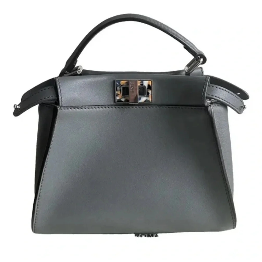 FENDI PEEKABOO Gray Leather bag! Like new!